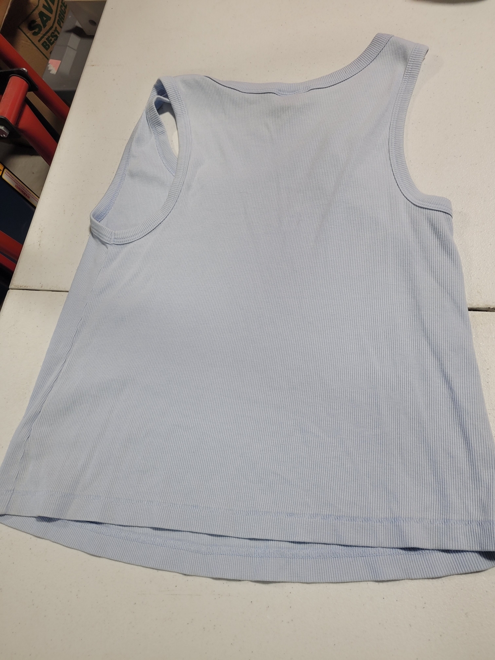 Universal Thread Light Blue Ribbed Scoop Tank - Picture 3 of 3